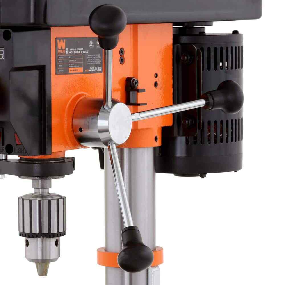Benchtop Drill Press 12 in. Variable Speed Cast Iron Laser Work Light 5/8 in