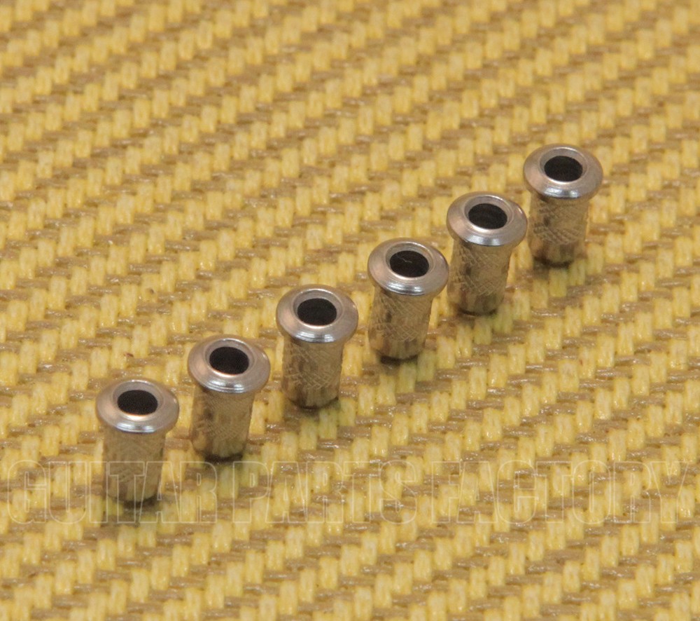 BTSF-4-C (6) Custom 4mm Chrome Body Top String Ferrules for Guitar