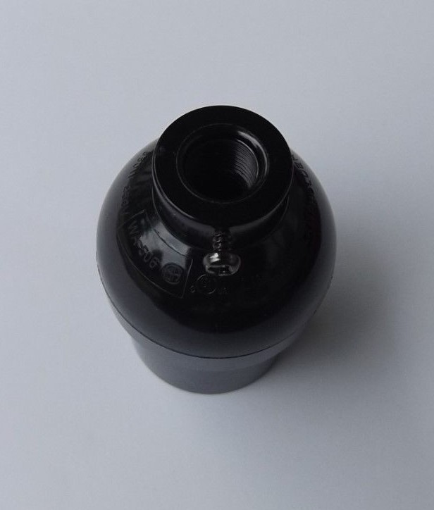 BLACK PLASTIC SHORT KEYLESS LAMP SOCKET E26 MEDIUM BASE 47675JB
