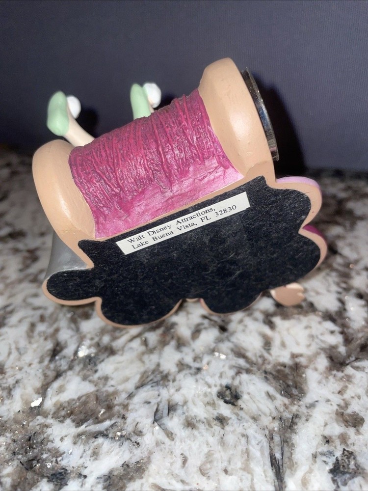 Disney Tinkerbell With Spool, Thimble, Buttons, And Timepiece