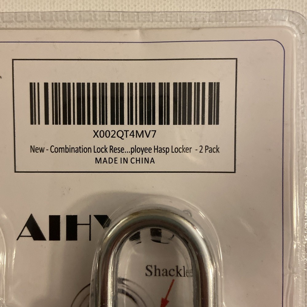 2 Pack AIHYTU Combination Lock Resettable 4 Digit Padlock with Combination