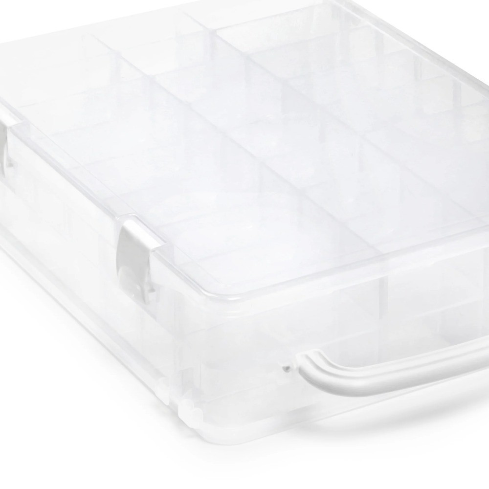 Thread Spool Organizer Box Holds 48 Sewing Bobbins Storage Case with Removable