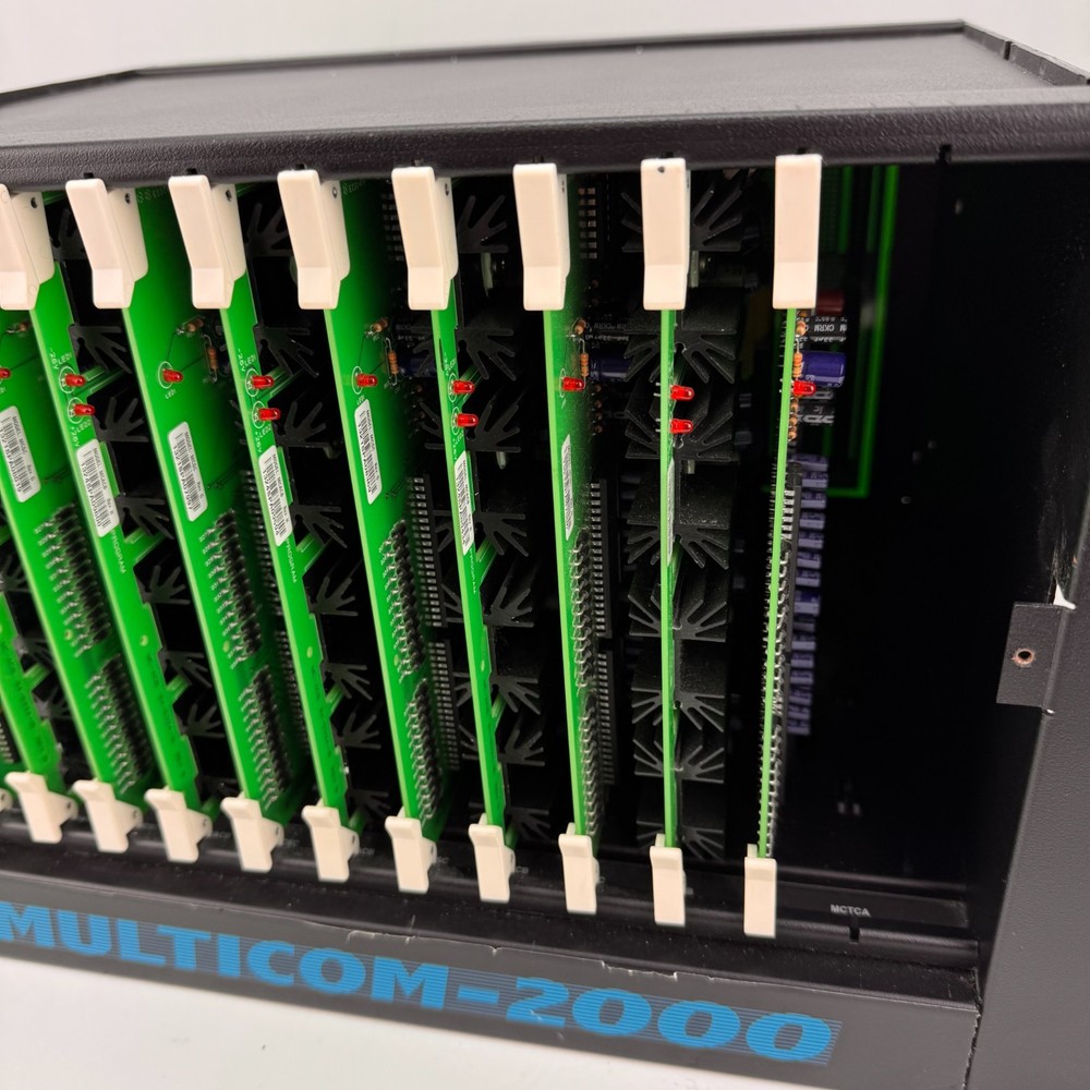 Bogen Multicom 2000 Controller Chassis + 11 Cards (MCPCA2, MCACB, MCSC, MCRMF)