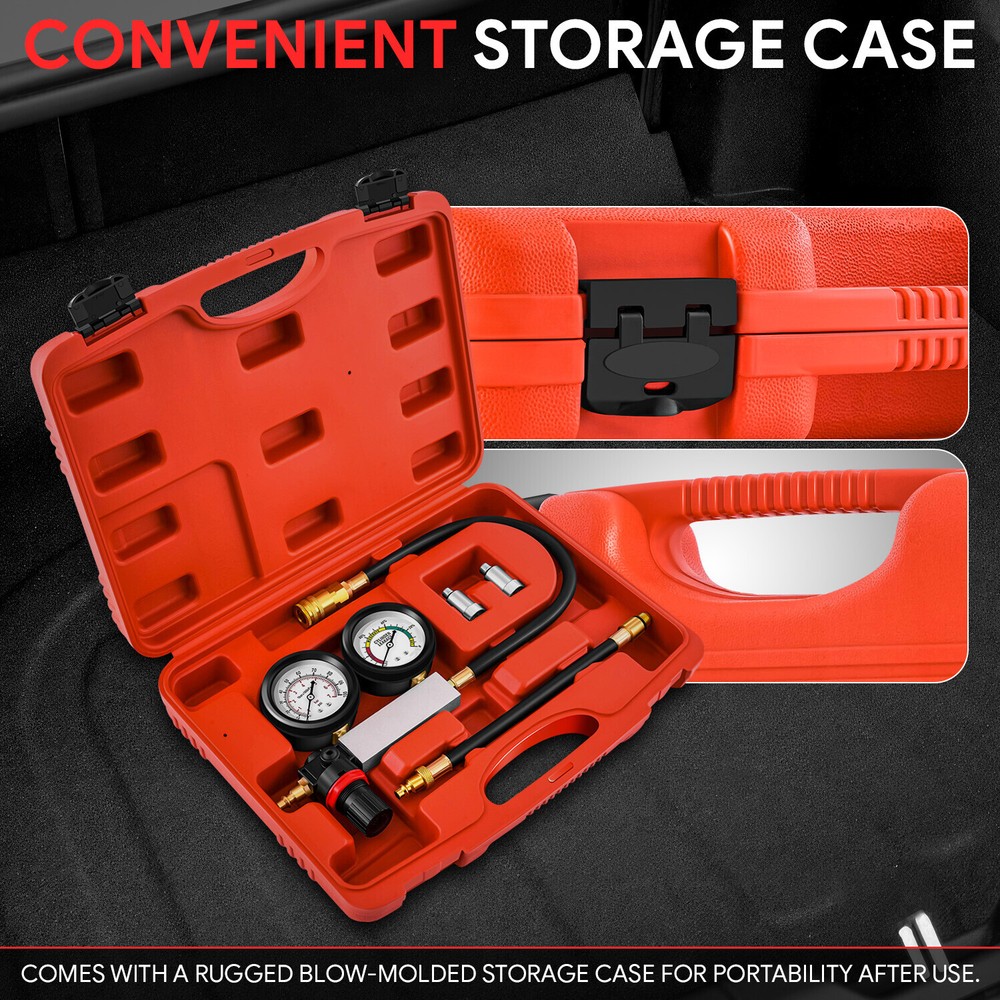 TU-21 Cylinder Leakdown Detector Engine Compression Tester Kit Pressure Gauges
