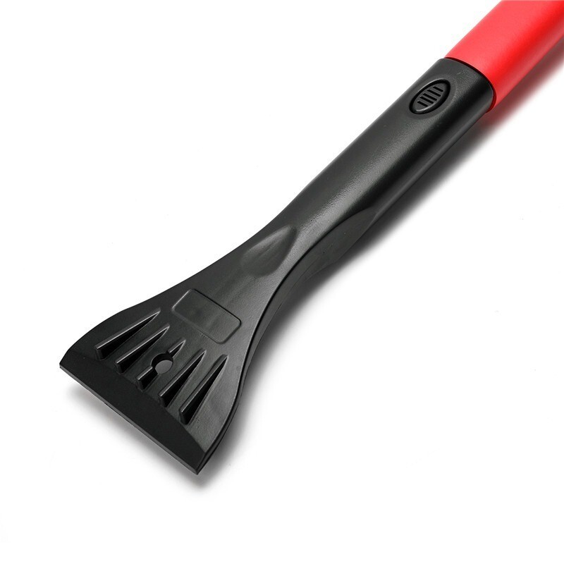 CarCarez Windshield Ice Scraper, Car Window Snow Removal Broom for Winter, Red
