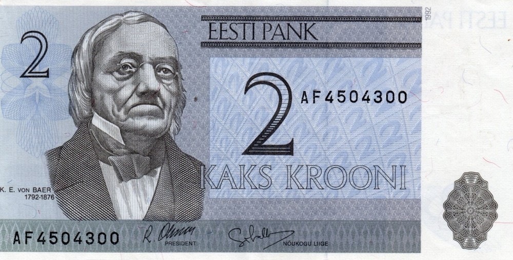 Banknote Estonia 2 Krooni 1992 P70a