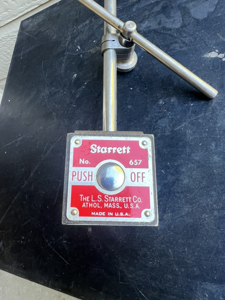 STARRETT MAGNETIC BASE #657 with INTICATOR RODS