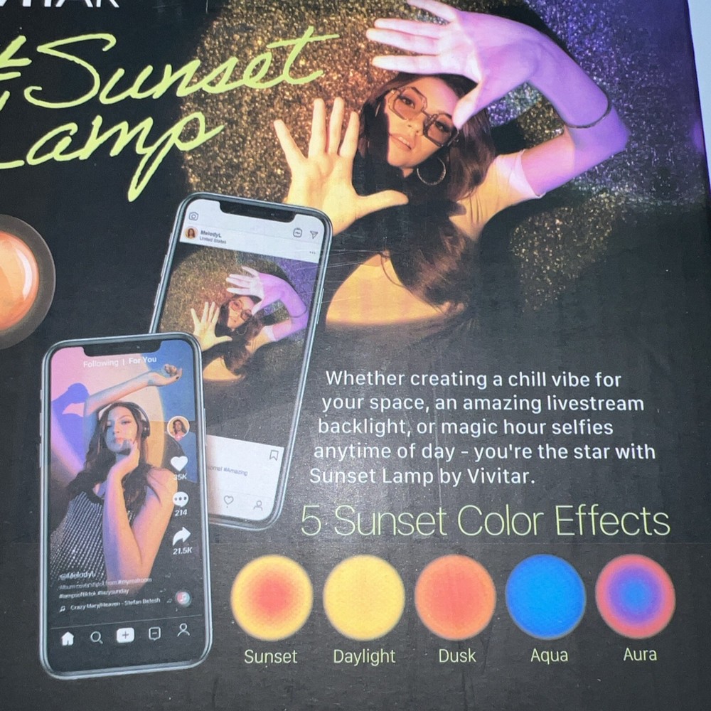 Vivitar Sunset Projector LED Light USB Sunset Lamp Projector Adjustable Angle