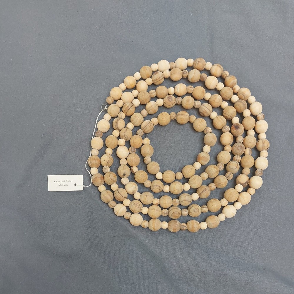 Rosary Beads 60"+ Olive Wood Bethlehem