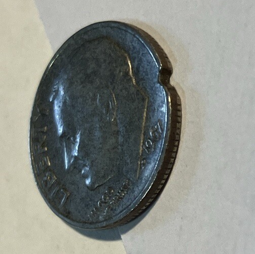 1967 Roosevelt Dime 10c ERROR ~ Chip ~ 56