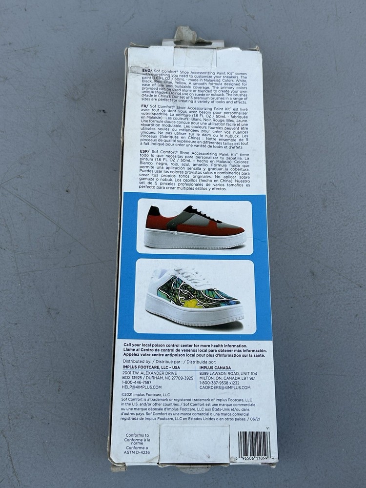 SOFCOMFORT Shoe Accessorizing Paint Kit 5 Colors 5 Brushes New