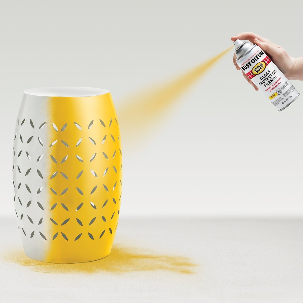 Yellow, Stops Rust Protective Enamel Gloss Spray Paint-7747830, 12 Oz