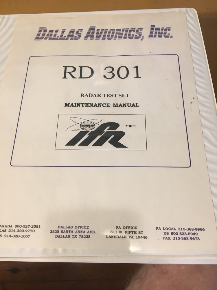 RD-301 Radar Test Set Maintenance Manual