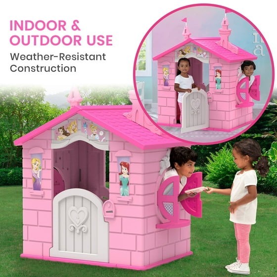 Disney Princess Plastic Indoor, Outdoor Playhouse with Easy Assembly