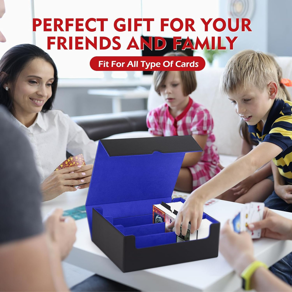 1800+ Card Deck Case – PU Leather MTG Storage Box Microfiber Lined Yugioh Struct