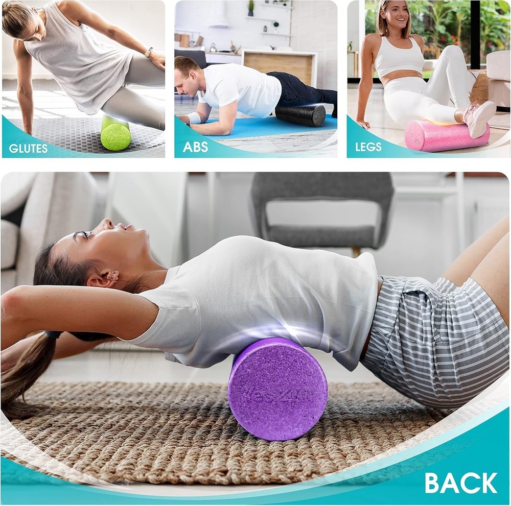 High-Density EPP Round Back Roller Foam, Exercise Foam Roller for Yoga, Pilat...