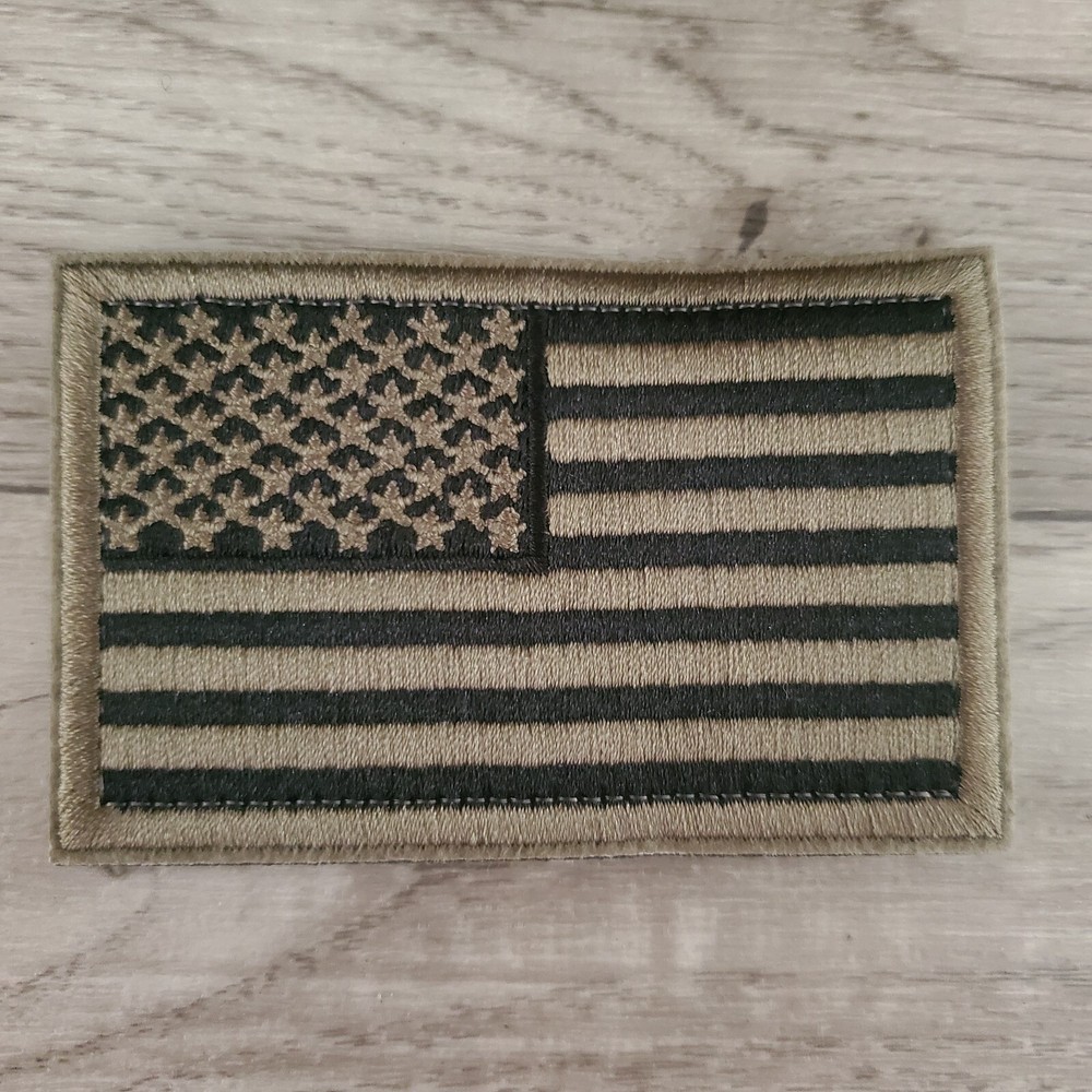 GREEN AMERICAN FLAG TACTICAL MORALE PATCH HOOK AND LOOP NEW