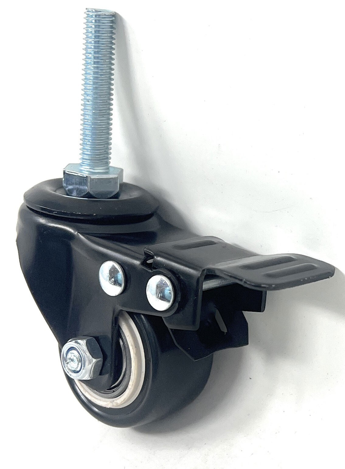 Set of 4 Casters Heavy Duty 1.5" Swivel Threaded Stem Caster Wheels with Lock