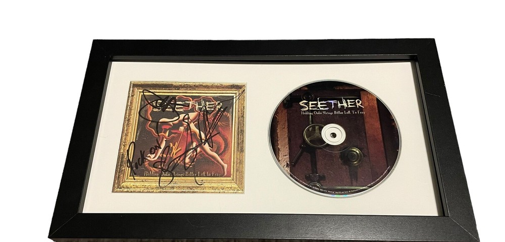 SEETHER SIGNED AUTOGRAPH x3 HOLDING ONTO STRINGS LEFT FRAMED CD SHAUN +2 JSA COA