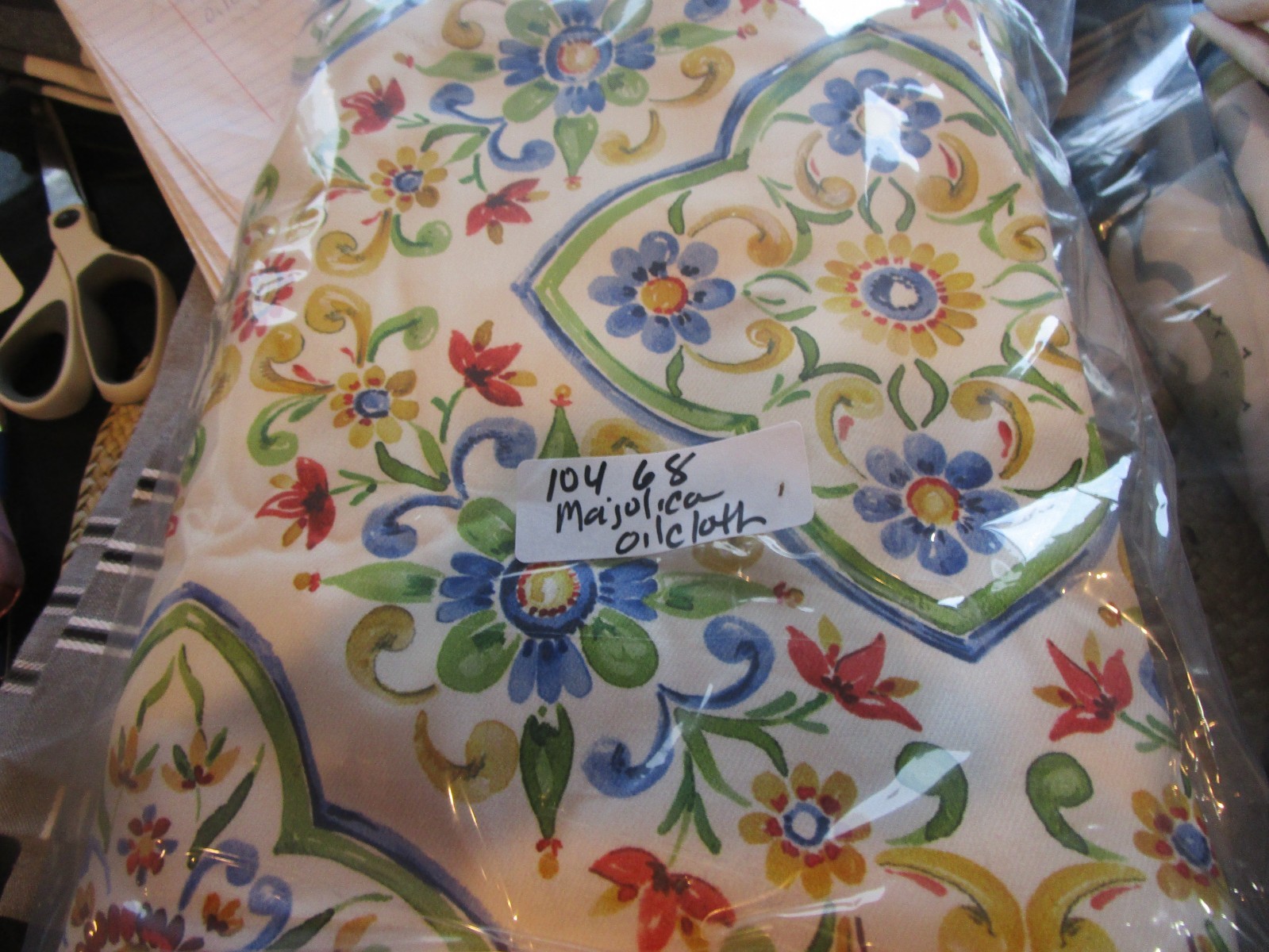 Williams Sonoma Palermo Sicily floral tablecloth 68 x 104 Oilcloth photo sample