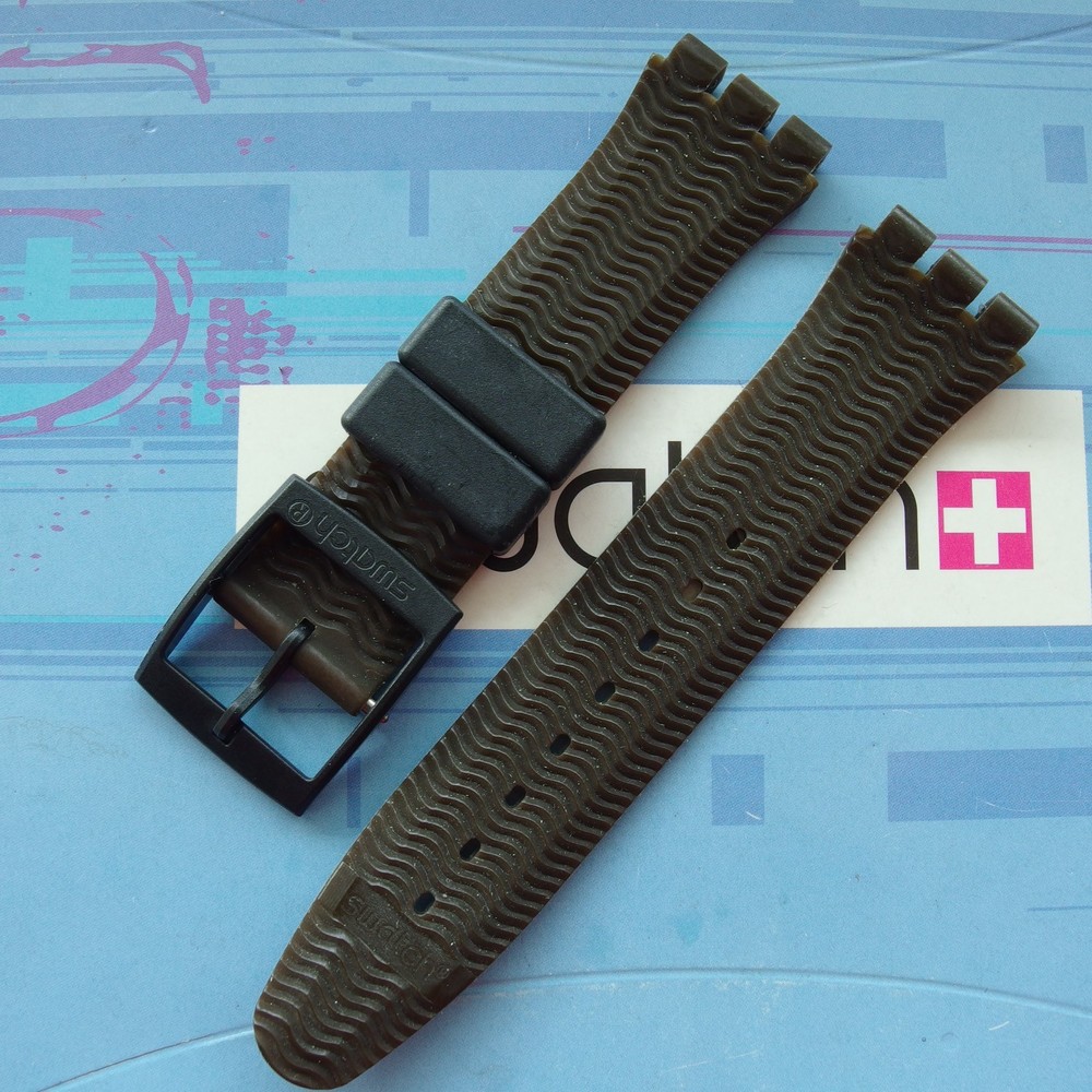 Swatch Original 19 mm Plastic Replacement Strap Band AC Brown
