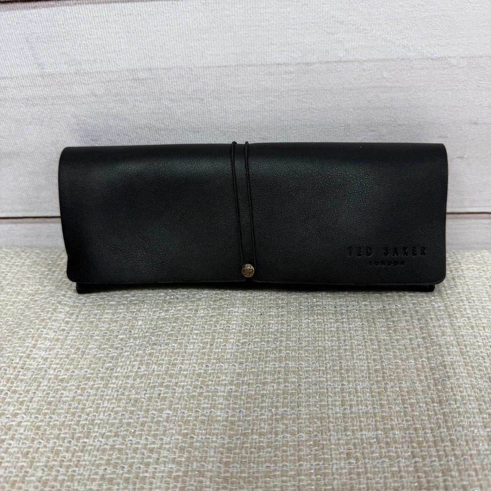 Ted Baker London Black Soft Shell Fold Over Wrap Closure Case