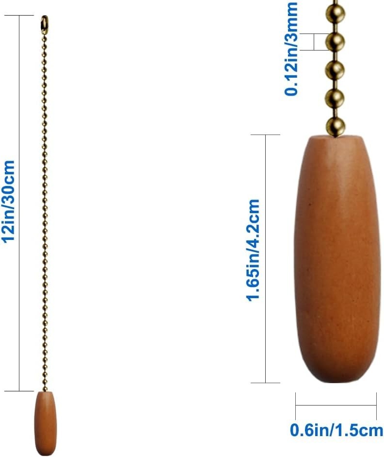 Ceiling Fan Pull Chains 12-inch Bronze Beaded Balls Decorative Pendant Set