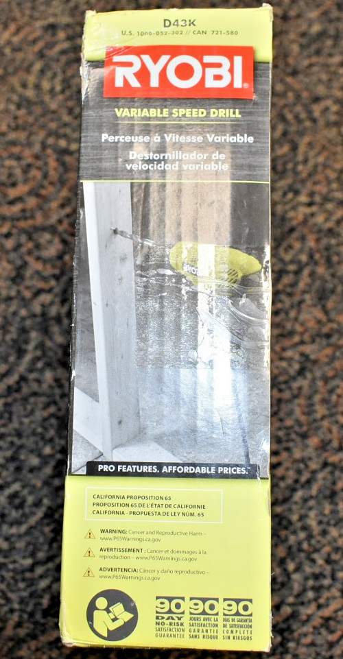 Ryobi D43K Variable Speed Drill With Keyless 3/8" Chuck & Tool Bag