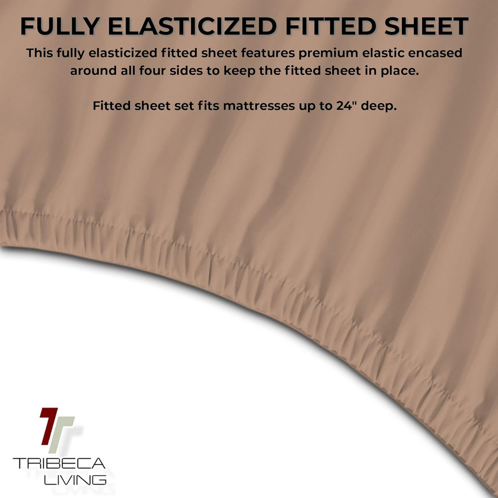 Luxury Solid Flannel Deep Pocket Sheet Set, Cashmere, Twin