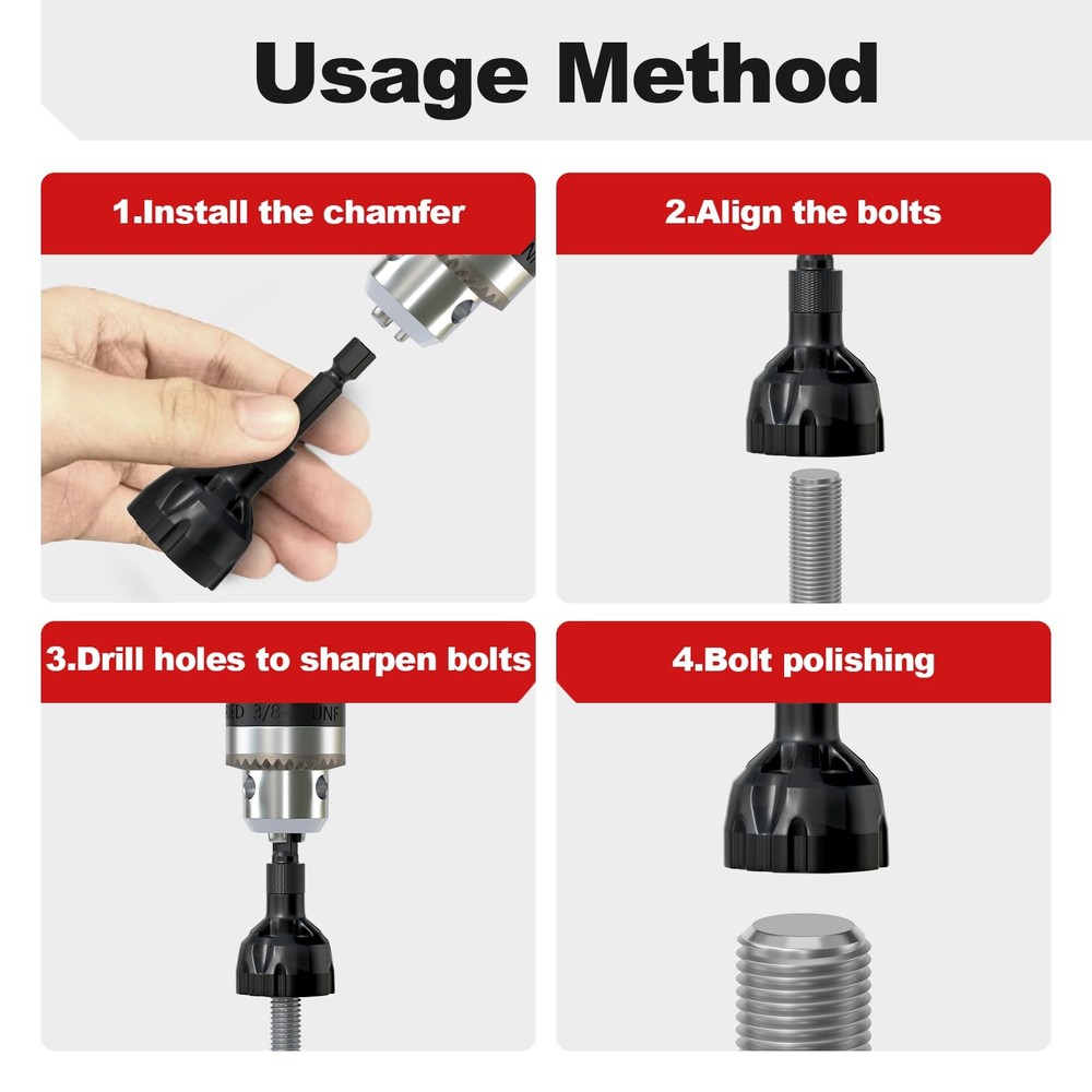 Deburring External Chamfer Tool With Tungsten Carbide Blade, Bolt Thread Repa...