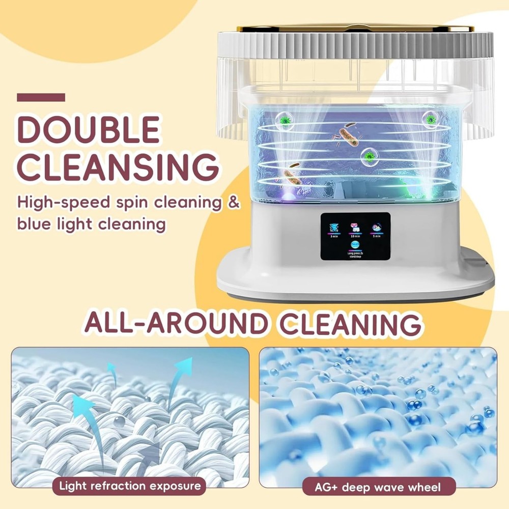 Portable Washing Machine 16L Mini Foldable Laundry with 3 Deep Cleaning Modes...