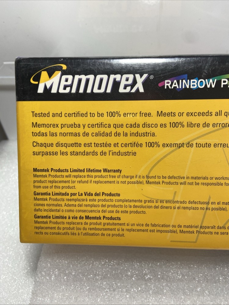 50 Memorex HD Mac Formatted 3.5" Computer Diskettes ~ Rainbow Pack ~ Sealed