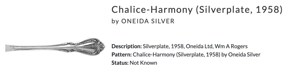 5pc place setting Chalice-Harmony Silverplate Wm A Rogers