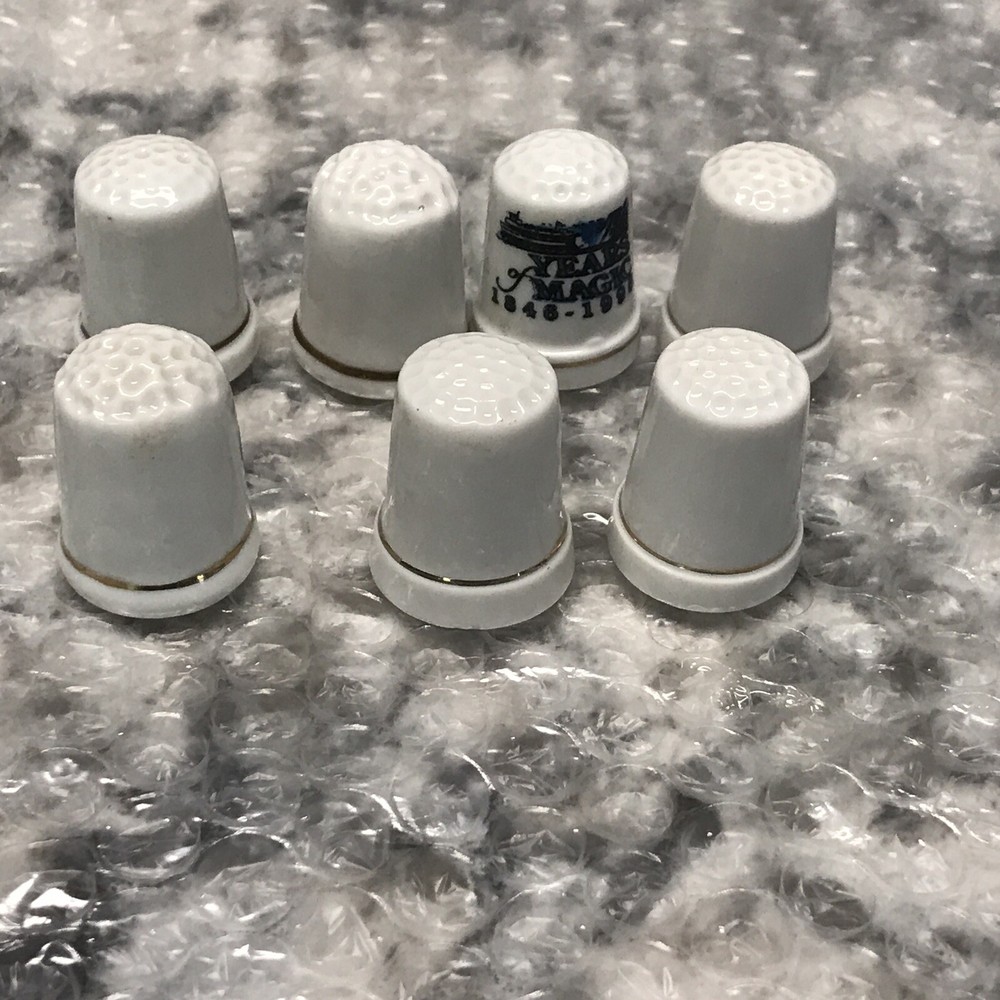 7 Assorted Porcelain Souvenir Thimbles Thimble