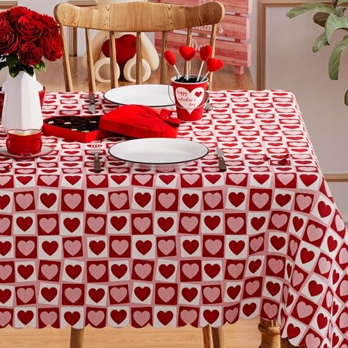 Valentines Tablecloth Rectangle 60x84 Inch, Washable 84" x 60" (Rectangular)