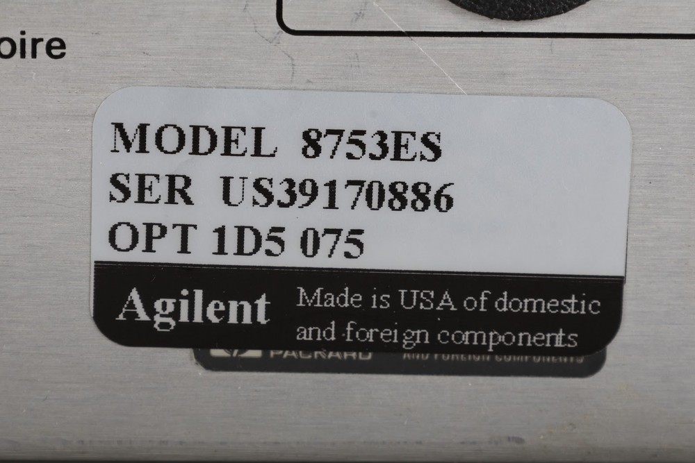 Agilent 8753ES S-Parameter Network Analyzer With Options 1D5 and 075 - Fair