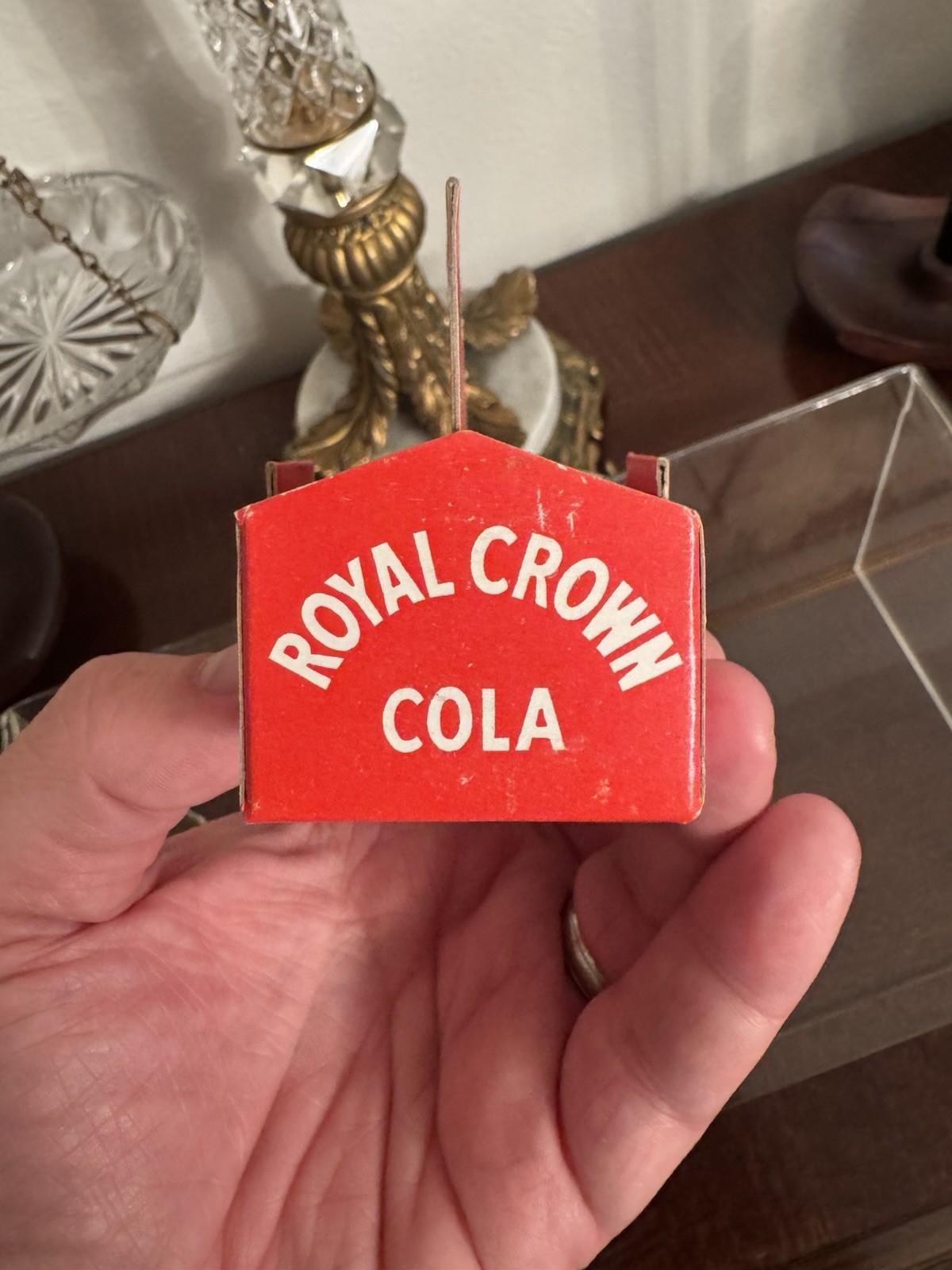 Vintage Royal Crown Cola Miniature Six Pack Case Glass Soda Bottles MCM Decor