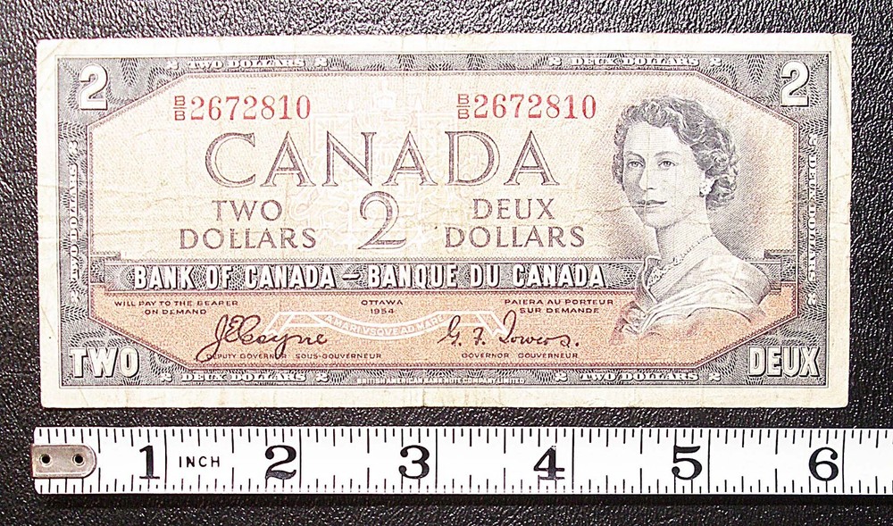 1954 Canada $2 Devil's Face banknote P-67a #18716