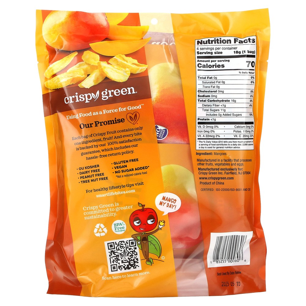 Crispy Fruit, All Mango, 4 Pack, 0.63 oz (18 g) Each