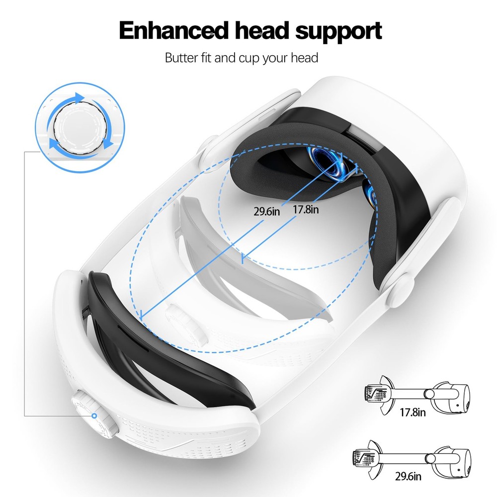 Adjustable Comfort Head Strap for Meta Quest 3S - Lightweight, Balanced Design
