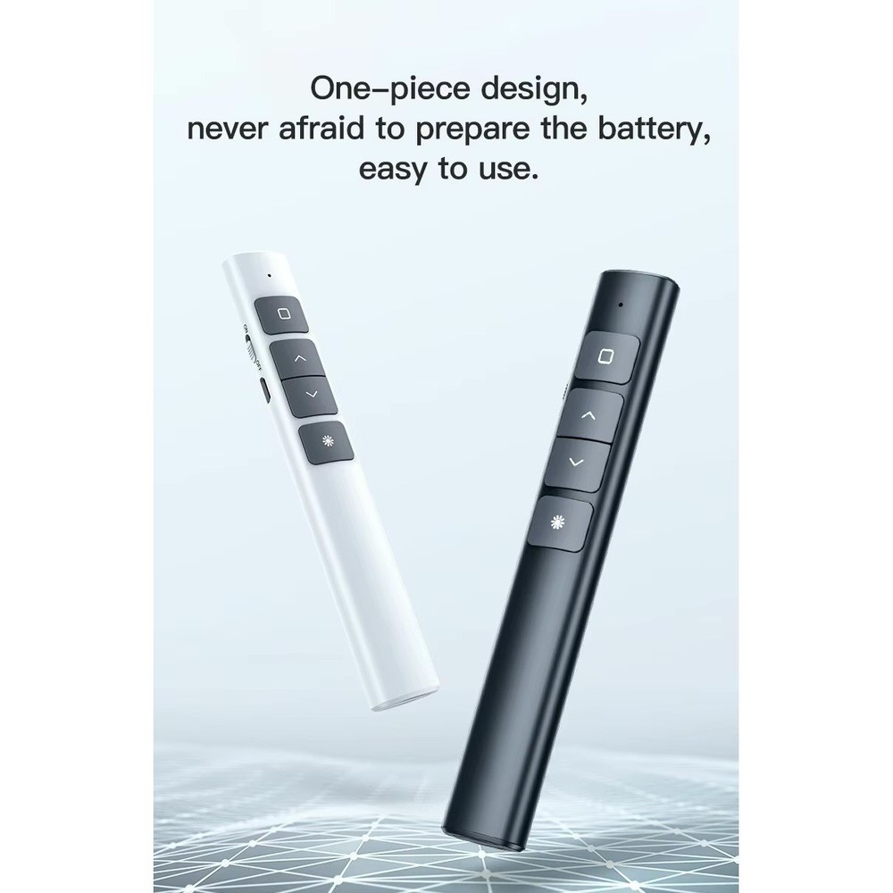 2.4 GHz Wireless Presenter with Red Pointer RF Remote Control Rechargeable Black