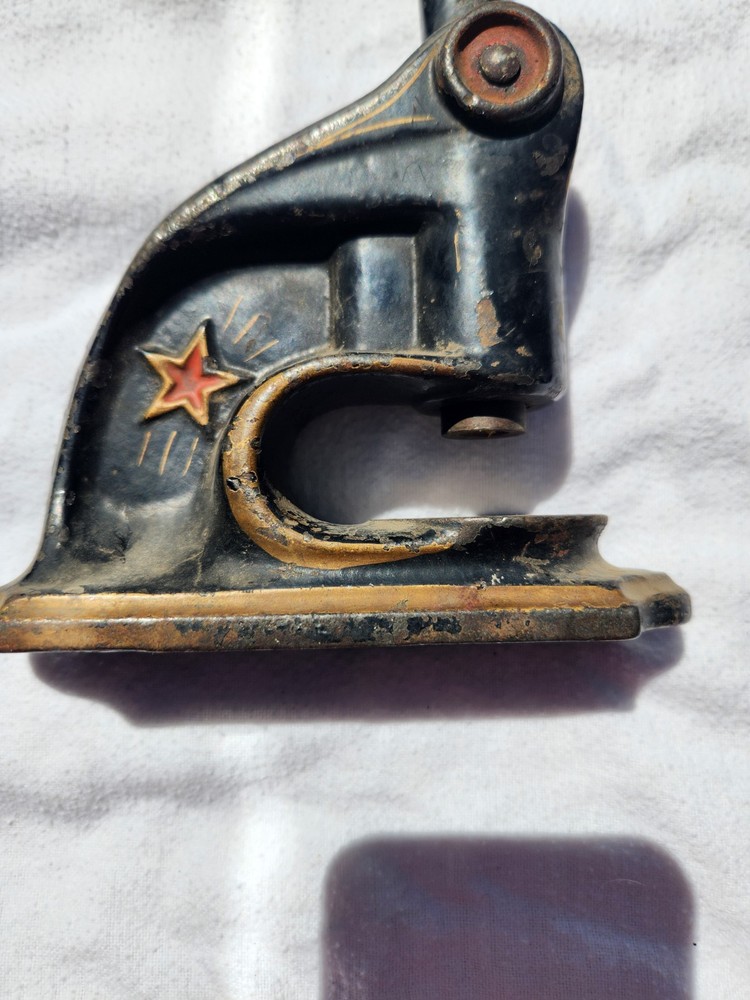 Vintage Cast Iron Notory Hand Press Embossing Machine