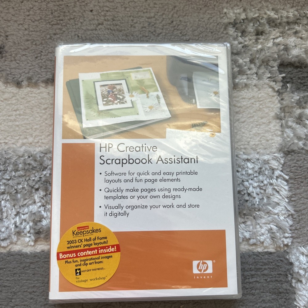 HP Creative Scrapbook Assistant CD ROM Software WIN XP/2000/98 Mac OS Free Ship