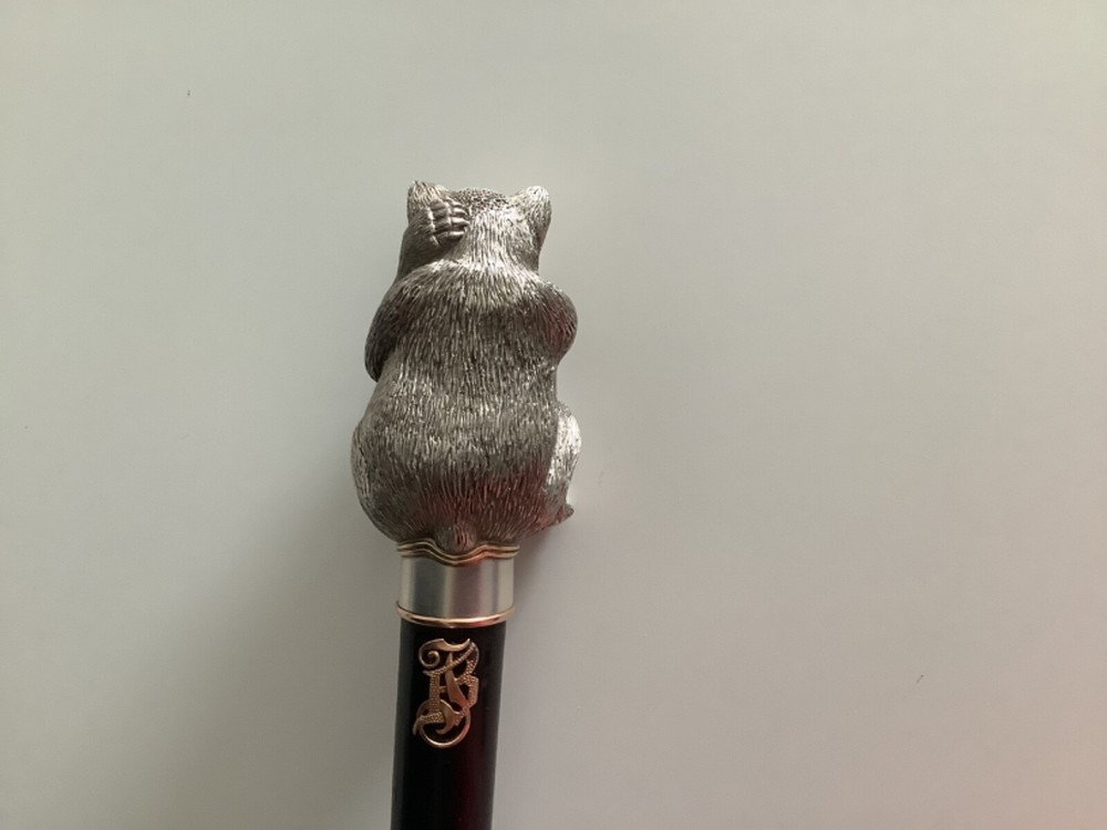 A Russian Silver Walking Stick