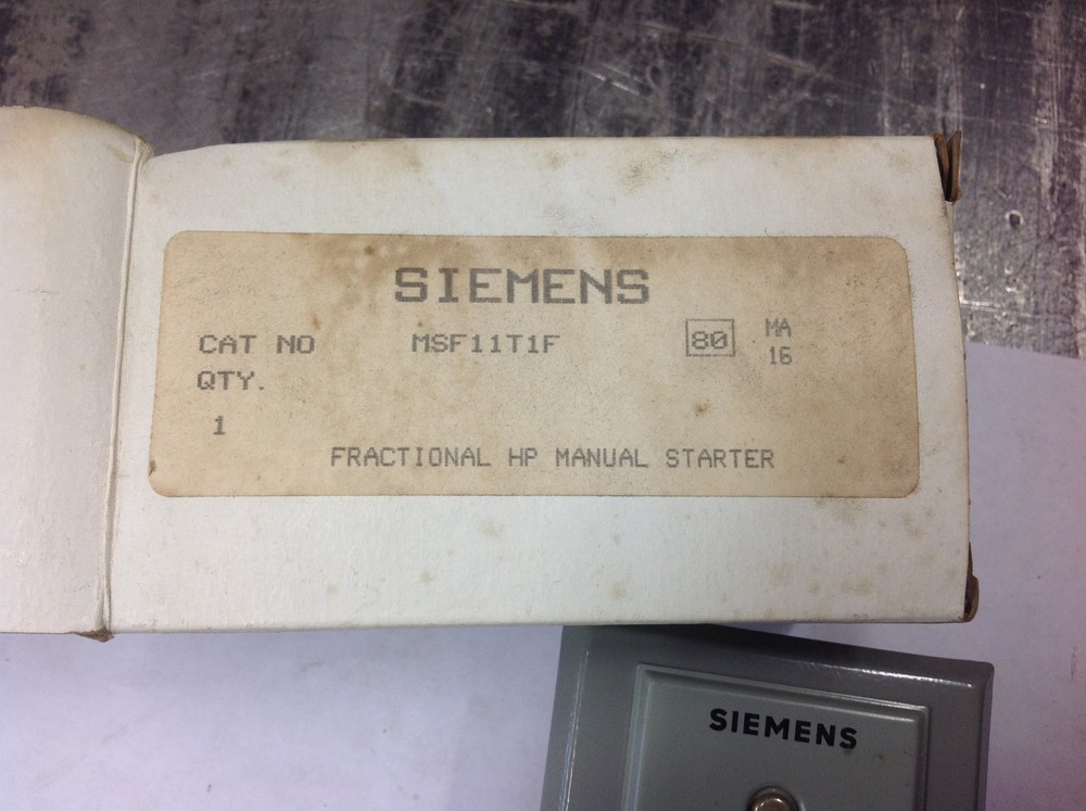 Siemens MSF11T1F Manual Toggle Starting Switch 277V Maximum. NEW SURPLUS
