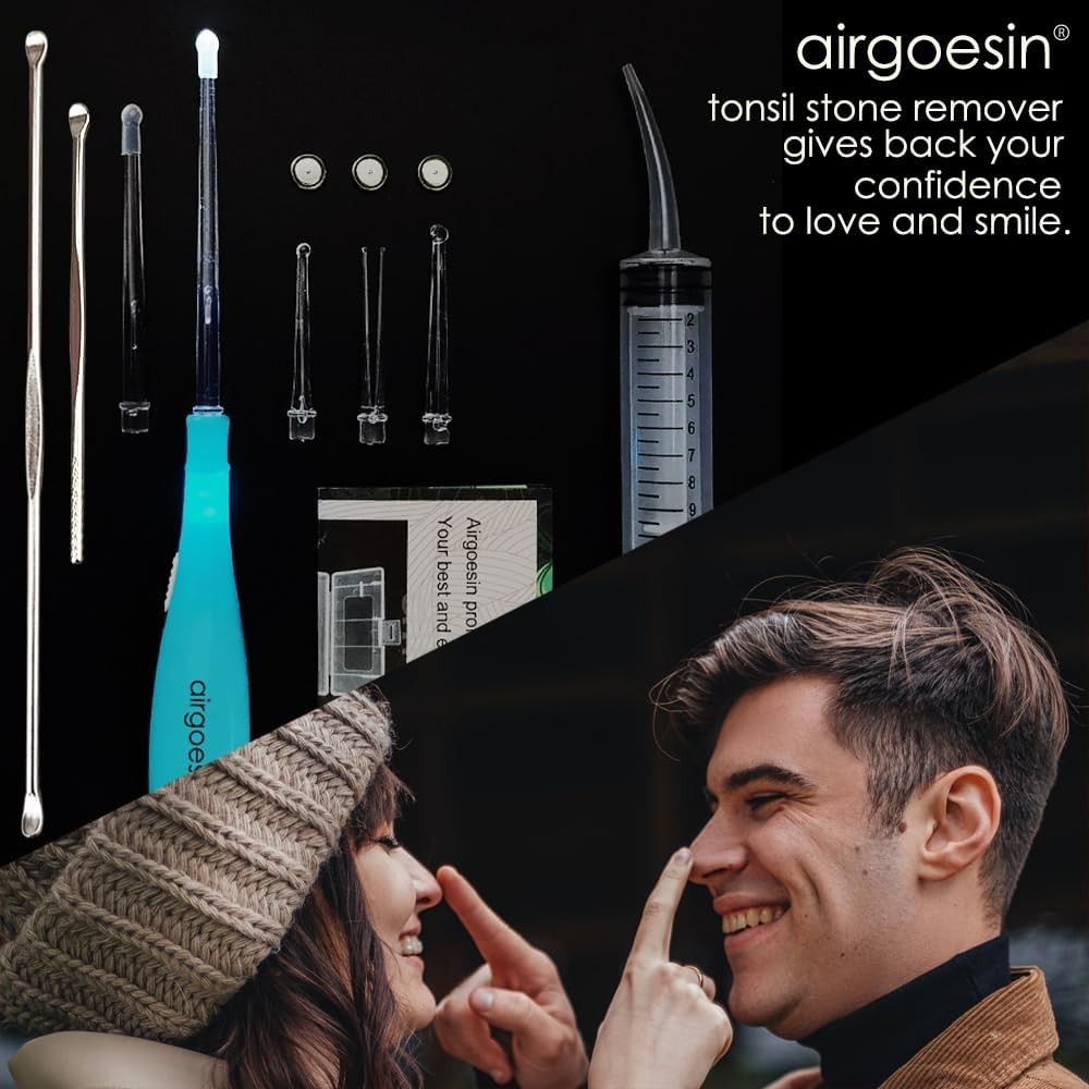 Upgraded Tonsil Stone Remover Tool, Blue, 5 Tips, Tonsillolith Pick Case + 1 ...