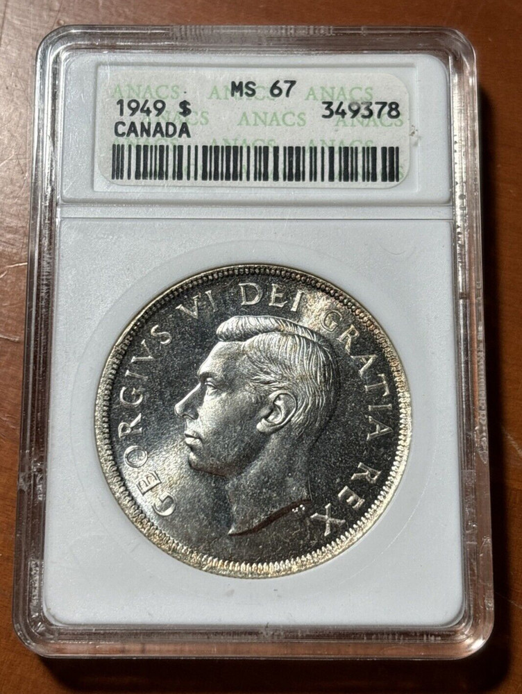 1949 Canada Dollar $1 Silver - ANACS MS67 Old Holder