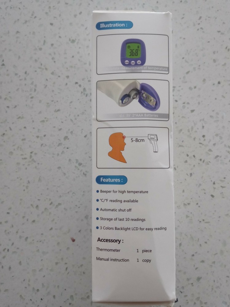 SIMZO Non-Contact Forehead Thermometer...C Reading LCD Display.New