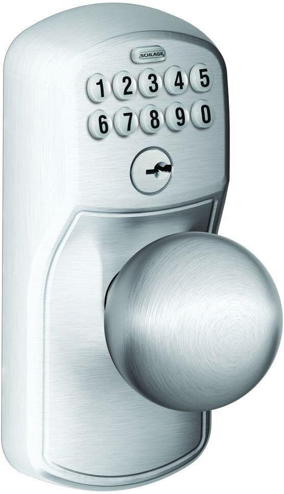 Schlage FE595CS V PLY 626 ORB Plymouth Commercial Keypad Entry & Flex-Lock, knob