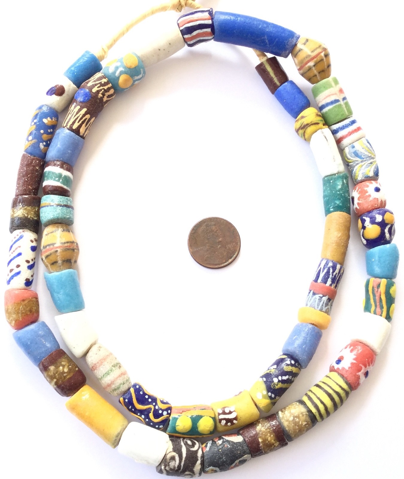 Assorted Handmade Ghana Powder-Glass African Trade beads-Ghana